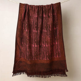 Brown Akola Block Printed Pure Handloom Cotton Towel 