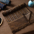 Brown Akola Block Printed Pure Handloom Cotton Towel 