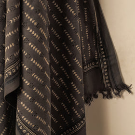 Brown Akola Block Printed Pure Handloom Cotton Towel 