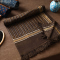 Brown Akola Block Printed Pure Handloom Cotton Towel 