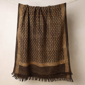 Brown Akola Block Printed Pure Handloom Cotton Towel 