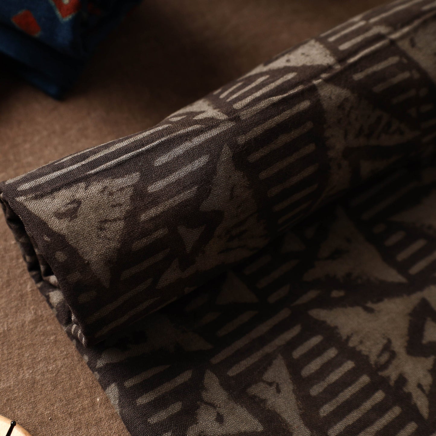 Brown Akola Block Printed Pure Handloom Cotton Towel 