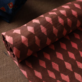 Brown Akola Block Printed Pure Handloom Cotton Towel 