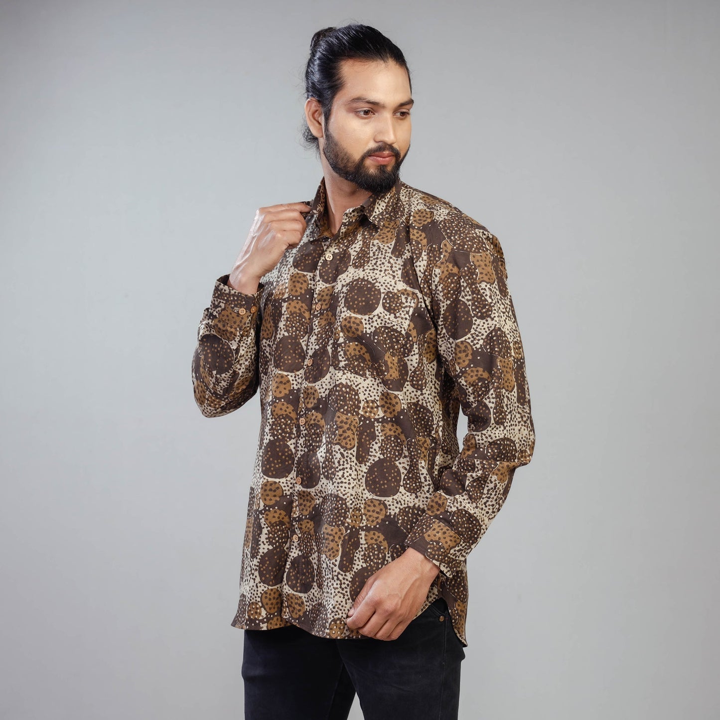 Buy Akola Block Printing Cotton Men Full Sleeve Shirt Online at iTokri.com