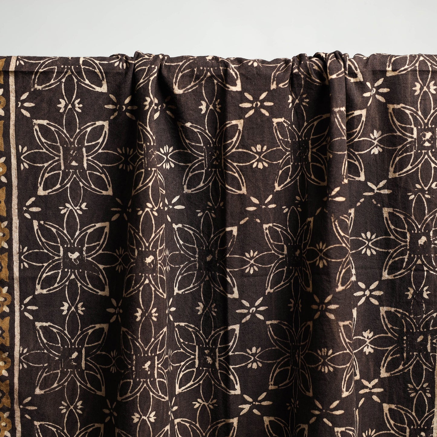 Brown Akola Block Print Pure Handloom Cotton Towel 