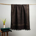 Brown Akola Block Print Pure Handloom Cotton Towel 