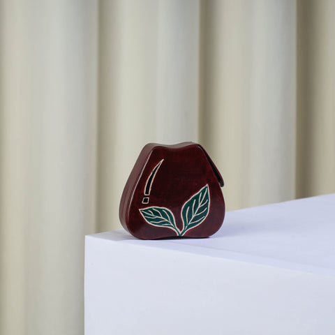  Handcrafted Brown Apple Leather Money Bank 