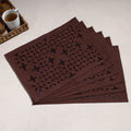  Brown Applique Cut Work Cotton Table Mats (set of 6)