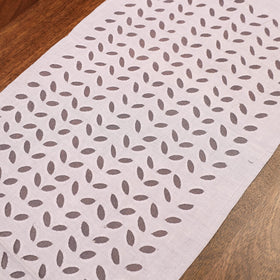 Brown Applique Cut Work Cotton Table Runner