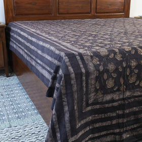 Brown - Block Art Print Cotton Double Bindaas Bed Sheet (110 x 93 in)