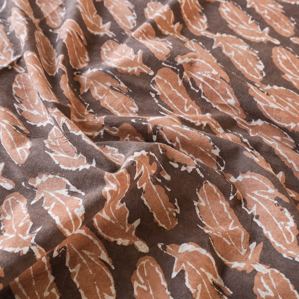 Brown - Block Art Print Cotton Double Bindaas Bed Sheet (110 x 93 in)