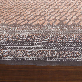 Brown - Block Art Print Cotton Double Bindaas Bed Sheet (110 x 93 in)