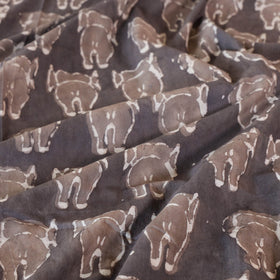 Brown - Block Art Print Cotton Single Bindaas Bed Sheet (93 x 60 in)