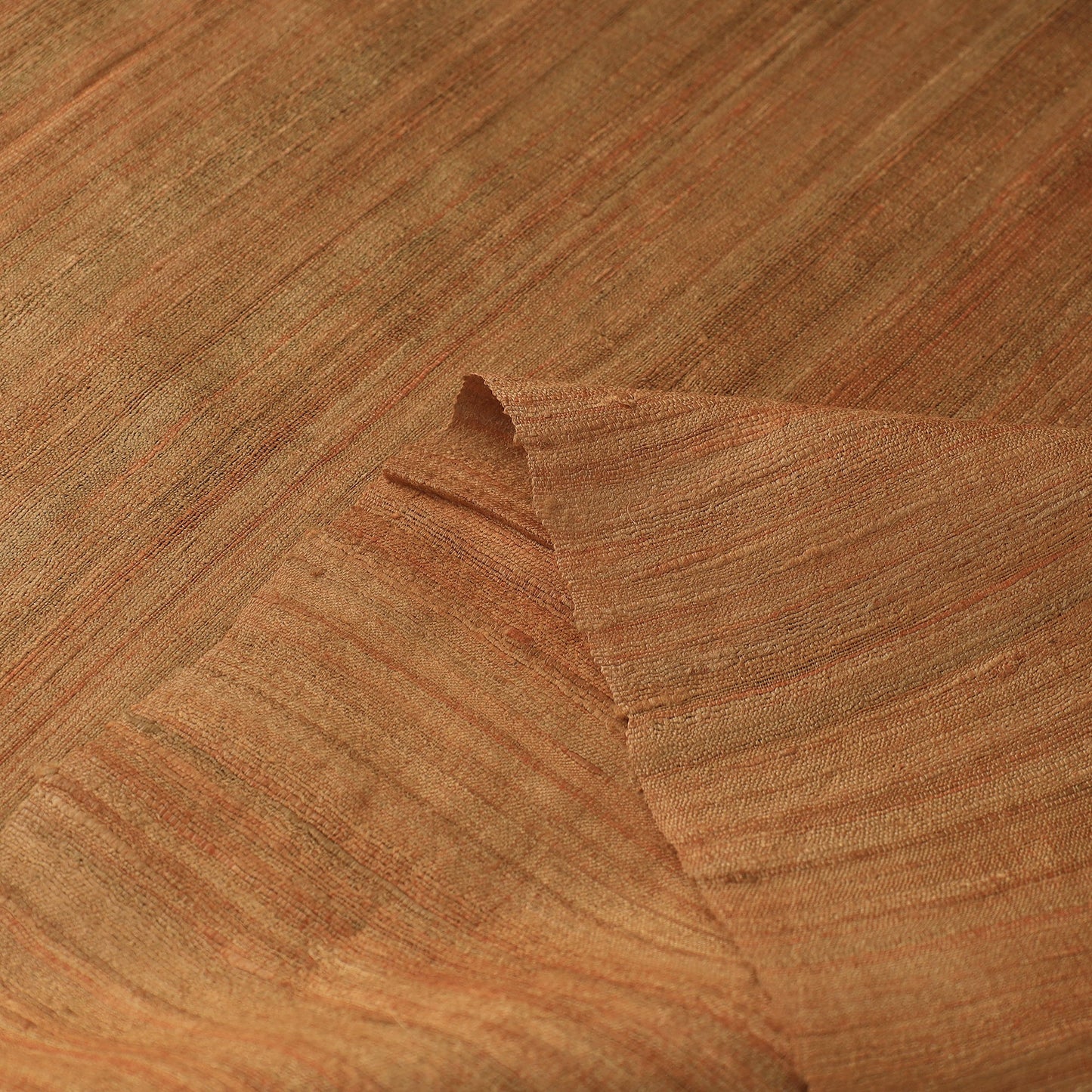 Brown Authentic Handwoven Tussar Silk Bhagalpuri Fabric 