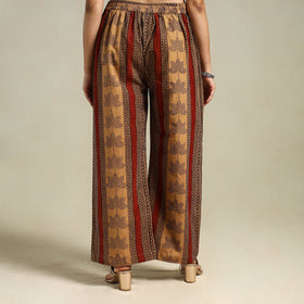 Brown Bagh Block Print Natural Dyed Cotton Palazzo