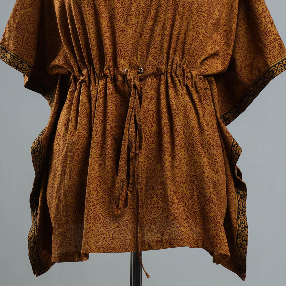  Bagh Block Printed Cotton Kaftan with Tie-Up Waist 