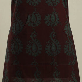 Buy Brown Bagh Block Print Cotton Apron with Pocket