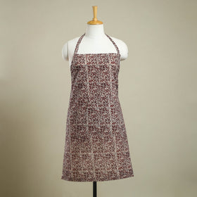 Buy Brown Bagh Block Print Cotton Apron with Pocket