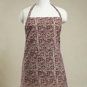 Buy Brown Bagh Block Print Cotton Apron with Pocket