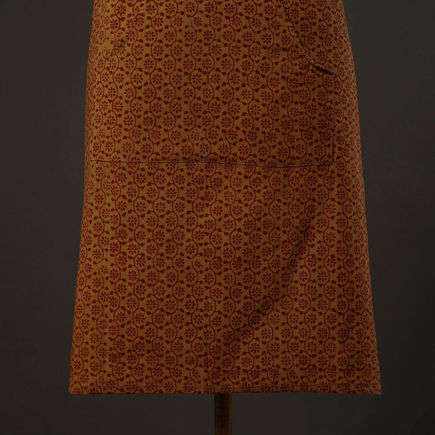 Brown - bagh cotton apron with pocket 28 - handcrafted