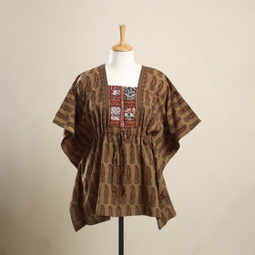 Buy Brown Bagh Cotton Kaftan with Desert Embroidery