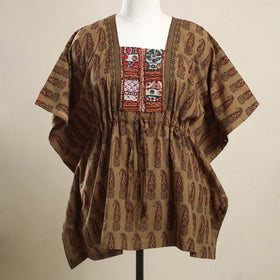 Buy Brown Bagh Cotton Kaftan with Desert Embroidery