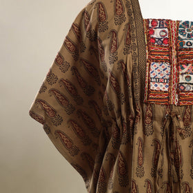 Buy Brown Bagh Cotton Kaftan with Desert Embroidery