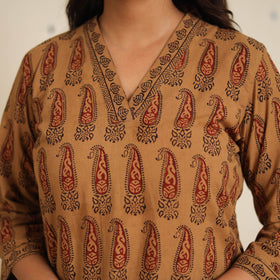 Brown - bagh cotton suit set (set of 2) 02 - handcrafted