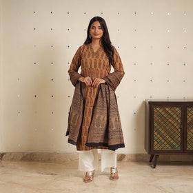 Brown - bagh cotton suit set (set of 2) 02 - handcrafted