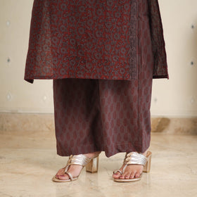 Brown - bagh cotton suit set (set of 3) 06 - handcrafted