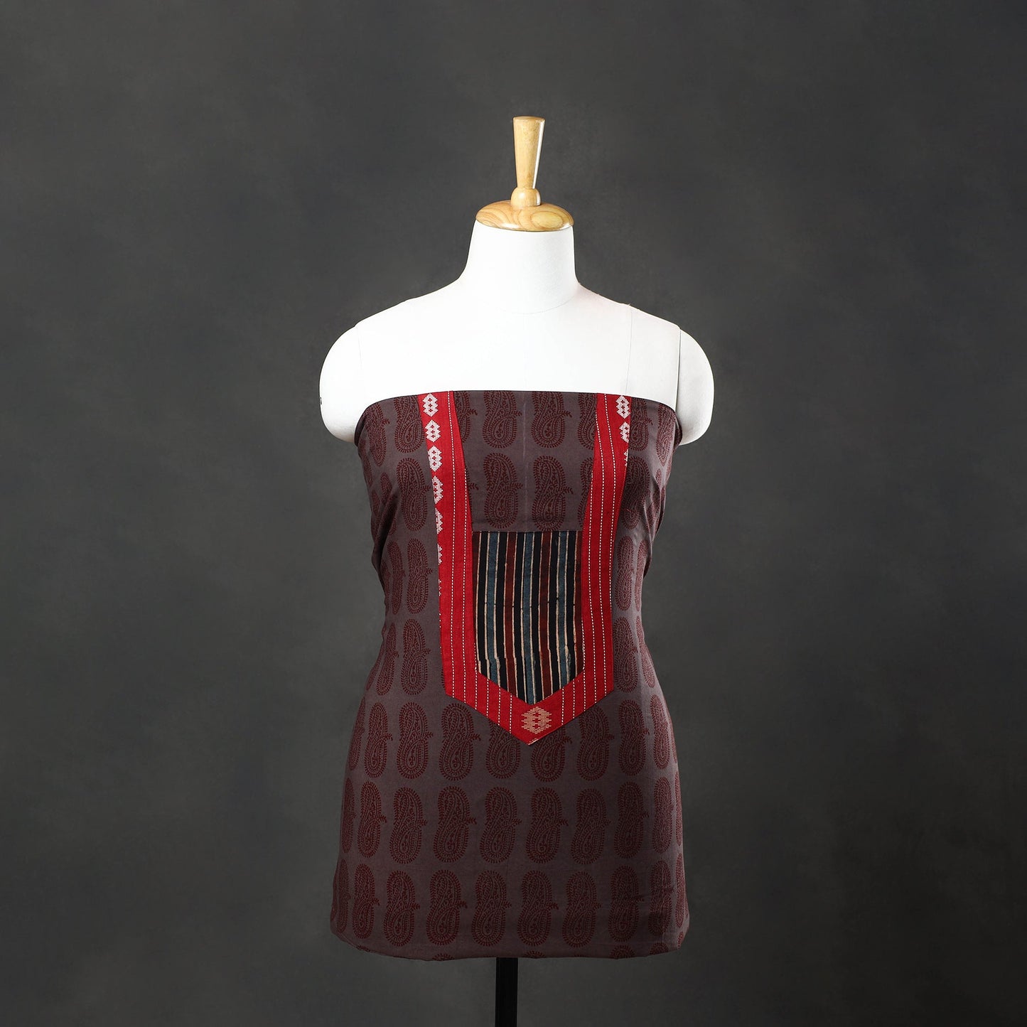 Brown - bagh cotton unstitched kurta material