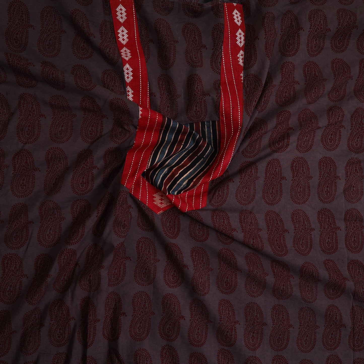 Brown - bagh cotton unstitched kurta material