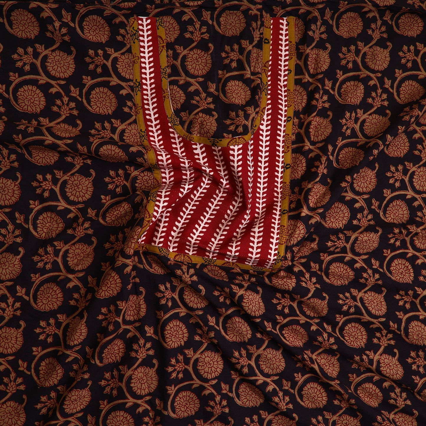 Brown - bagh cotton unstitched kurta material