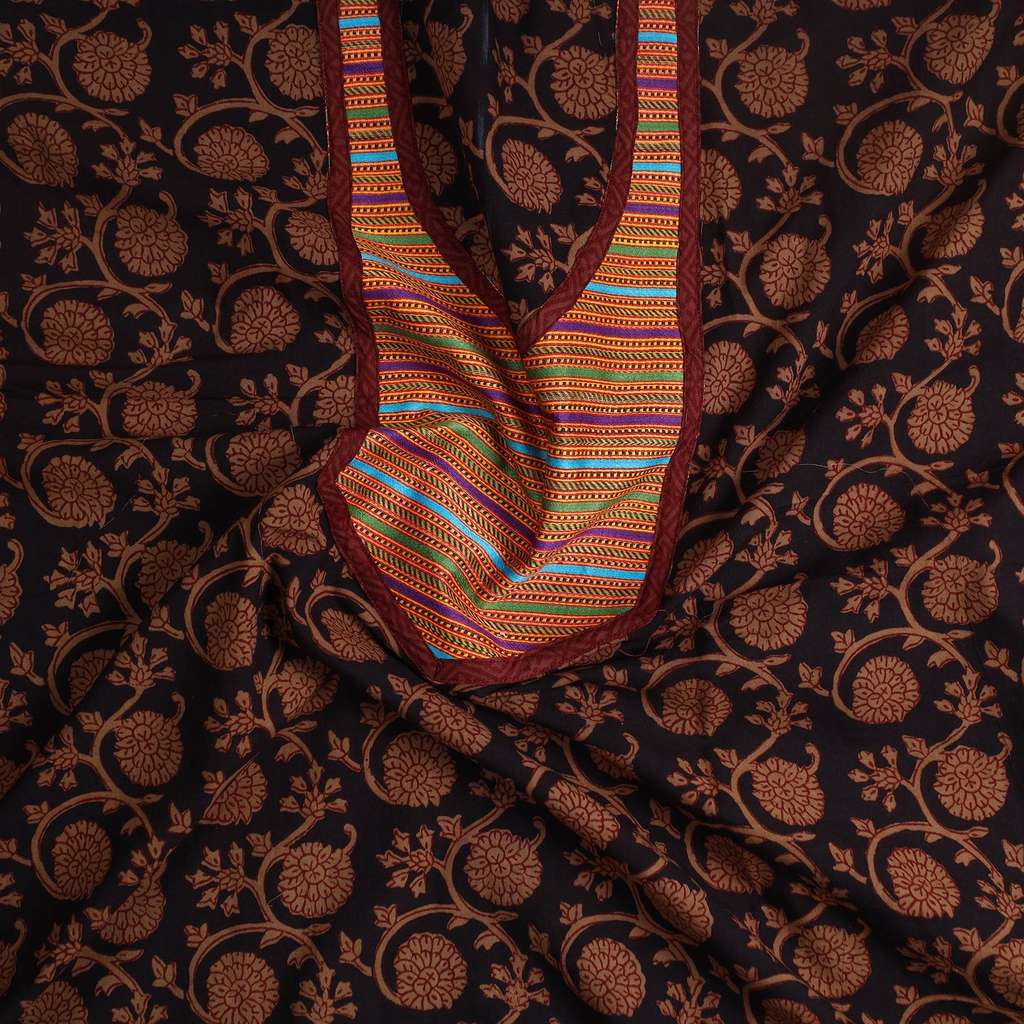 Brown - bagh cotton unstitched kurta material