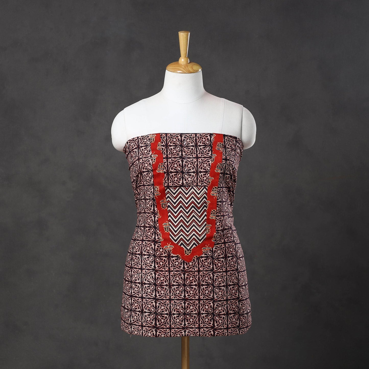 Brown - bagh cotton unstitched kurta material