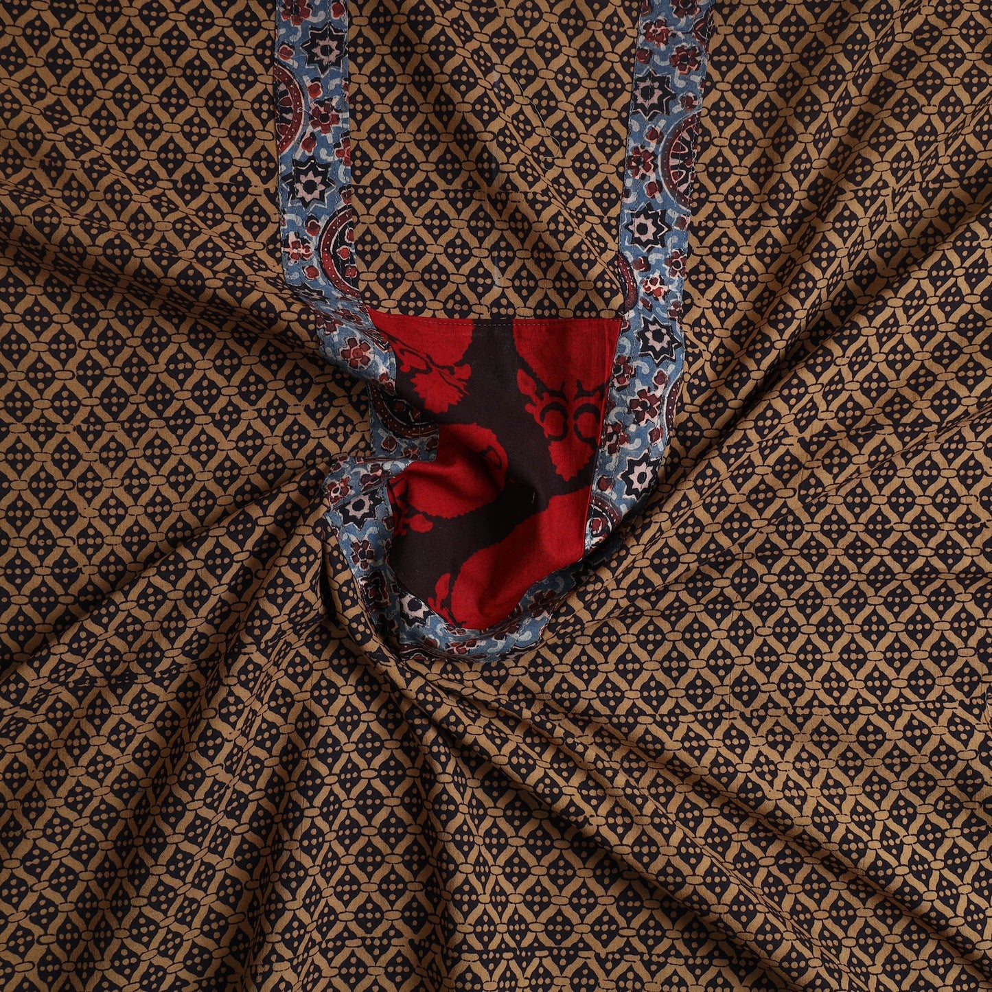 Brown - bagh cotton unstitched kurta material