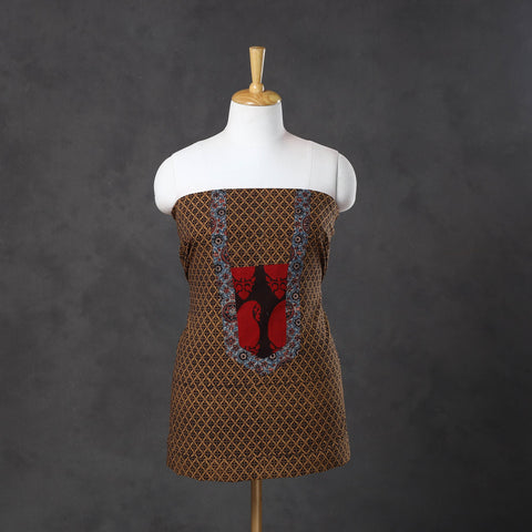 Brown - bagh cotton unstitched kurta material