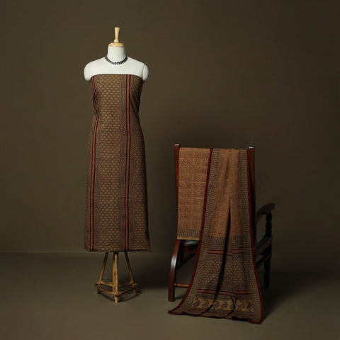 Bagh hand block print natural dyed cotton 3pc unstitched