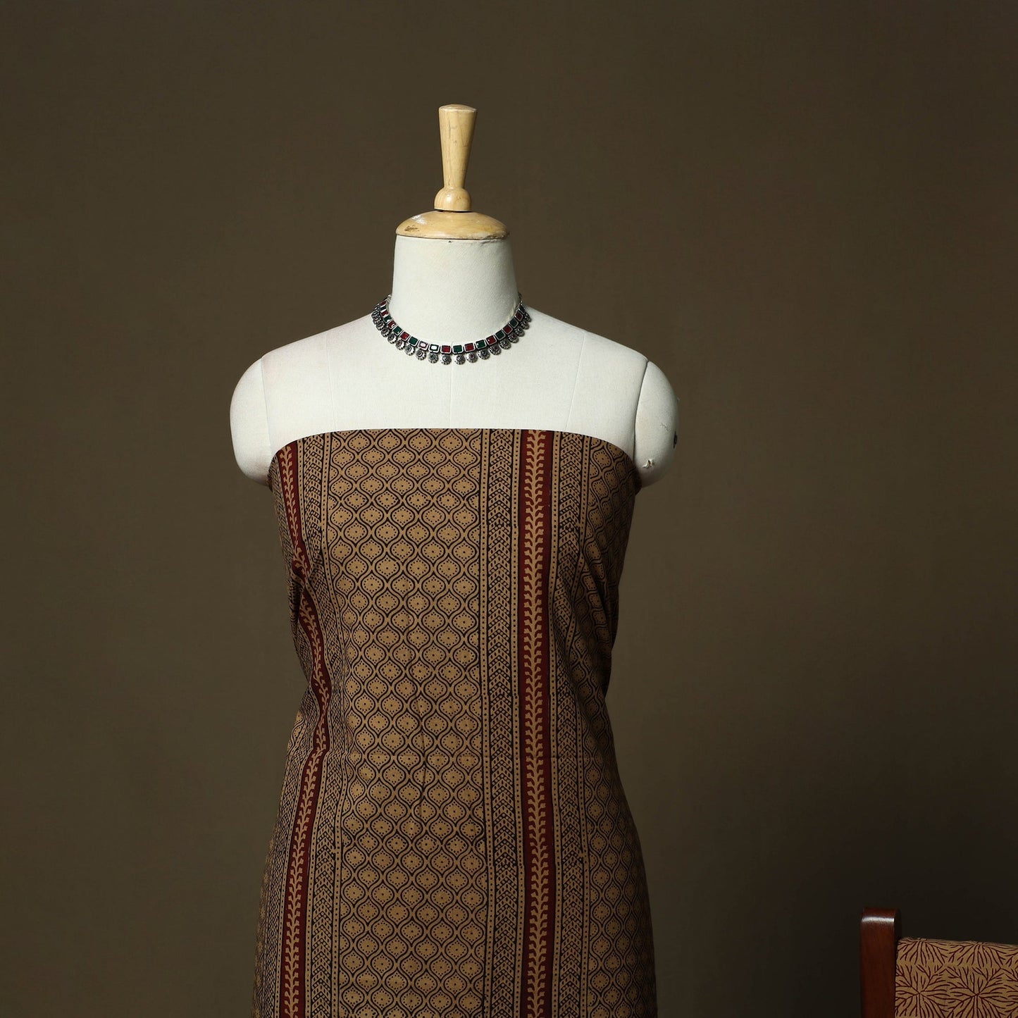 Bagh hand block print natural dyed cotton 3pc unstitched