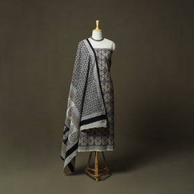 Bagh hand block print natural dyed cotton 3pc unstitched