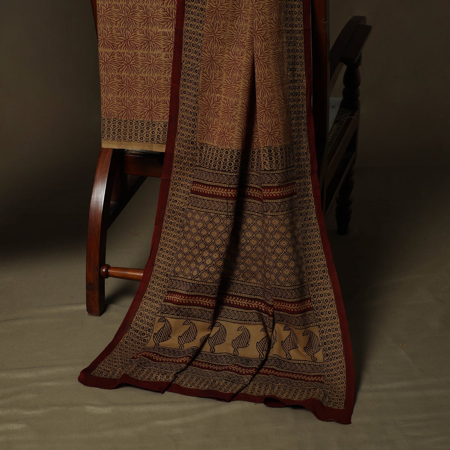 Bagh hand block print natural dyed cotton 3pc unstitched