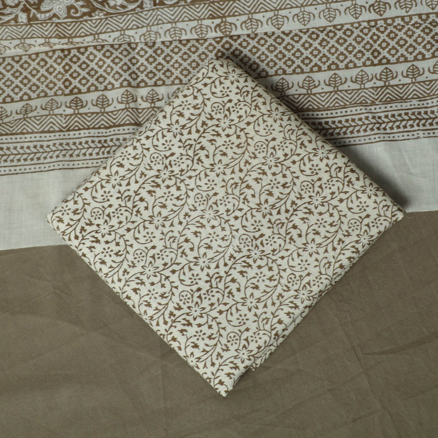 Bagh hand block print natural dyed cotton 3pc unstitched