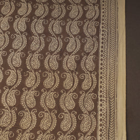 Brown - bagh hand natural dyed cotton fabric 07