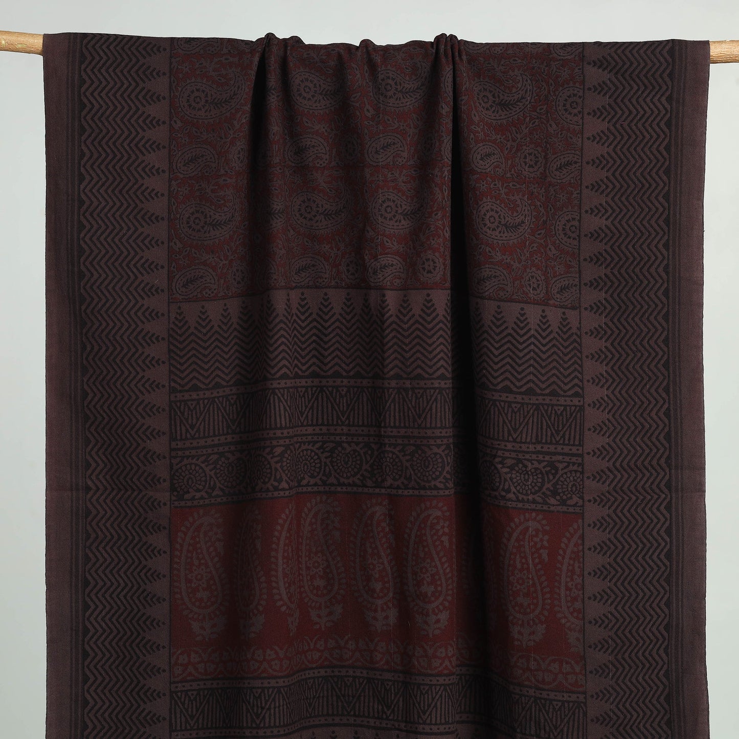 Brown Bagh Hand Block Print Cotton Handloom Towel