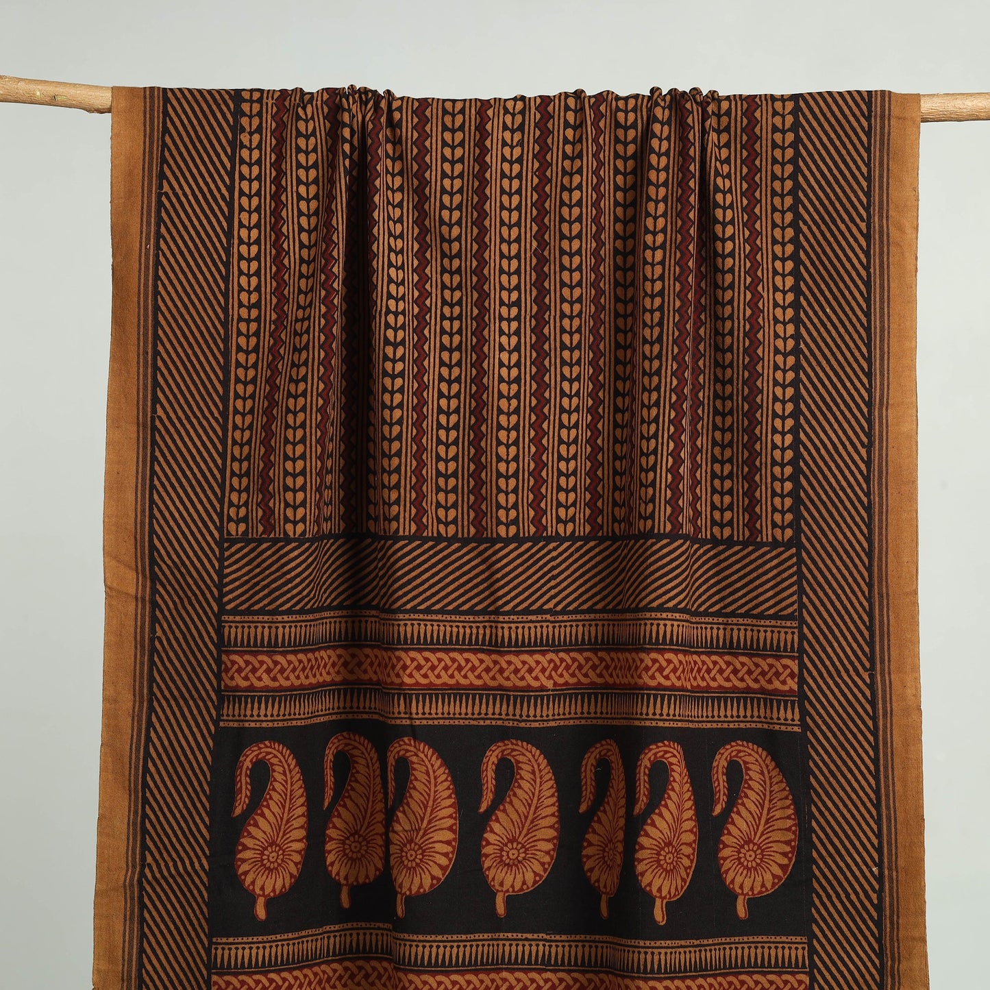 Brown Bagh Hand Block Print Cotton Handloom Towel