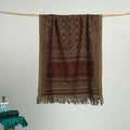 Brown Bagh Hand Block Print Cotton Handloom Towel