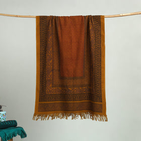 Brown Bagh Hand Block Print Cotton Handloom Towel