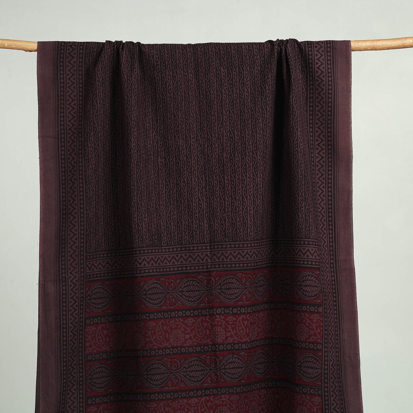 Brown Bagh Hand Block Print Cotton Handloom Towel