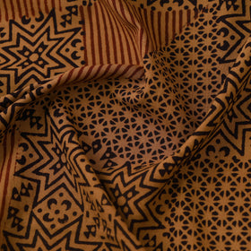 Brown - bagh hand natural dyed cotton fabric 03
