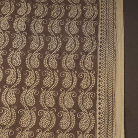 Brown - bagh hand natural dyed cotton fabric 07